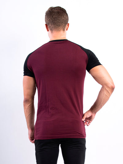 Split T-shirt Rødbrun/sort