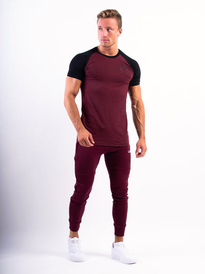 Split T-shirt Rødbrun/sort
